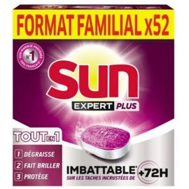 Capsules lave-vaisselle Sun expert tout en 1 extra plus x52