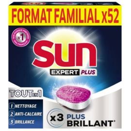 Capsules lave-vaisselle Sun expert tout en 1 extra plus brillant x52