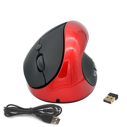 Souris ergonomique verticale sans fil-6 touches,optique,rouge,JSY-03 rouge