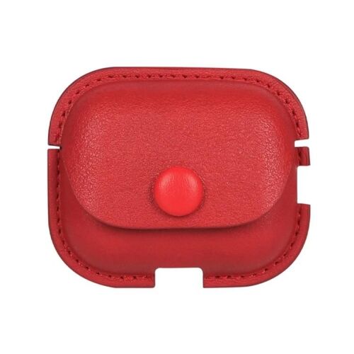 Étui AirPods Pro 2-Cuir PU Litchi Texture avec crochet,Rouge Rouge