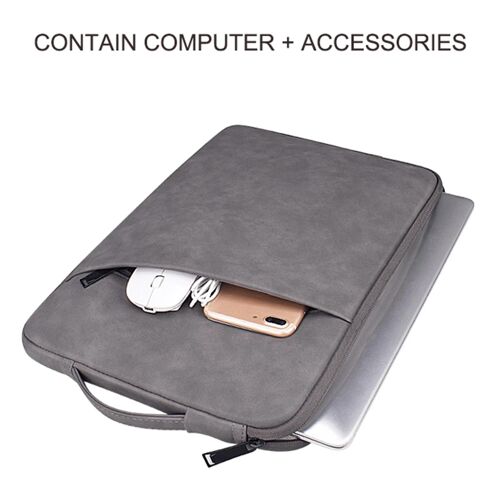 Sac intérieur pour ordinateur portable en peau de mouton-Convient aux ordinateurs portables de 14,1 à 15,4 pouces |