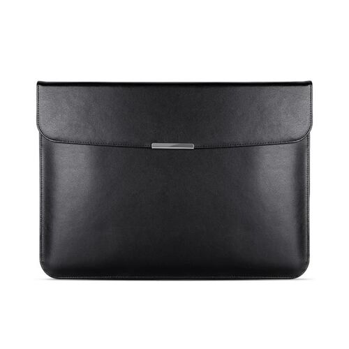 Housse en cuir ultra-mince pour ordinateur portable 13,3/13,6/14 pouces-Noir Noir