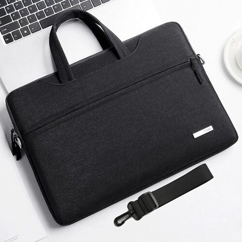 Sac à main pour ordinateur portable-13,3 pouces Sac intérieur noir avec bandoulière-Noir