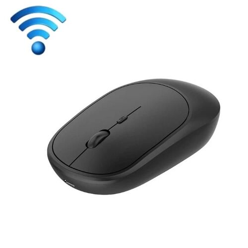 Souris sans fil Muet-4 touches,1600 DPI,noir pour ordinateur portable et bureau