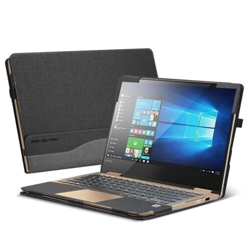 Housse de protection pour ordinateur portable-Cuir PU,convient au Lenovo Yoga 730-13,gris gentleman