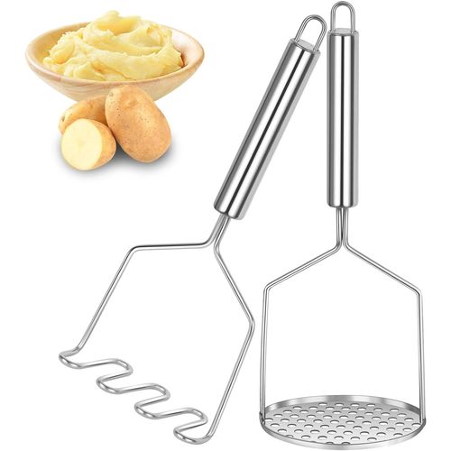 Presse Purée 2 Pcs,Professionnel Presse-Purée Inoxydable, Réutilisable Presse-Purée À Poignée Épaisse À Main Pour Purée De Pommes De Terre