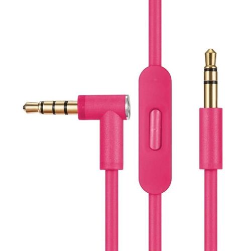 Câble d'écouteur mâle à mâle 3,5 mm avec micro-1,4 m Rose rouge,Rose rouge