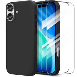 Coque + 2 Verres Trempés pour iPhone 17, Protection Silicone Doux Ultra Slim Antichoc Noir - E.F.Connection