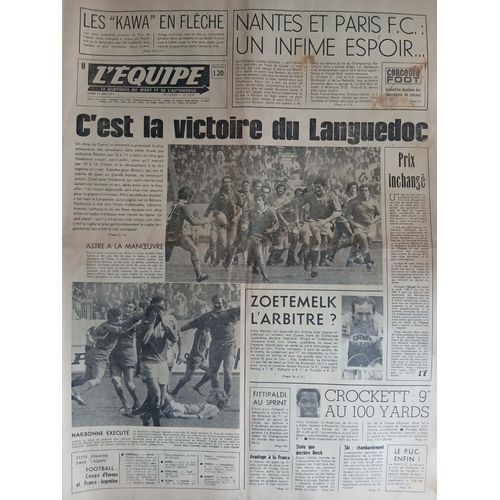 L'Equipe N°8728 Du 13/05/1974 - Rugby : C'Est La Victoire Du Languedoc