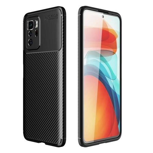 Coque Xiaomi Redmi Note 10 Pro 5G-TPU antichoc,texture fibre de carbone noire