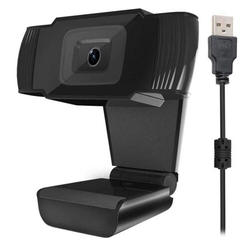 Webcam HD 360 degrés-Caméra USB 2.0 480P avec microphone,câble de 1,4 m,noir-noir