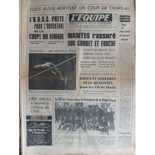 L'Equipe N°7499 Du 29/05/1970 - L'Urss Prête Pour L'Ouverture De La Coupe Du Monde