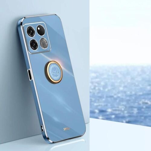 Coque De Téléphone Oneplus Ace Racing - Tpu 6d Electroplate Avec Support D'anneau Bleu Céleste
