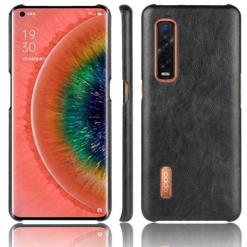 Coque Oppo Find X2 Pro - Texture Litchi Antichoc Pc + Pu,Noir Noir