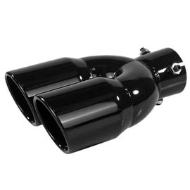 Voiture Universelle En Acier Inoxydable Queue Gorge Voiture Silencieux D'échappement 73-76mm Oblique Port Double Sortie Échappement Queue Buse