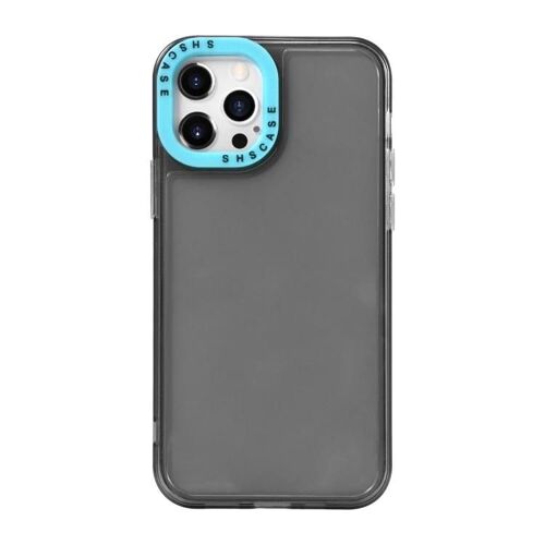 Coque Iphone 13 Pro En Tpu Transparent - Couleur Contrastée Noir & Bleu Ciel Noir + Bleu Ciel