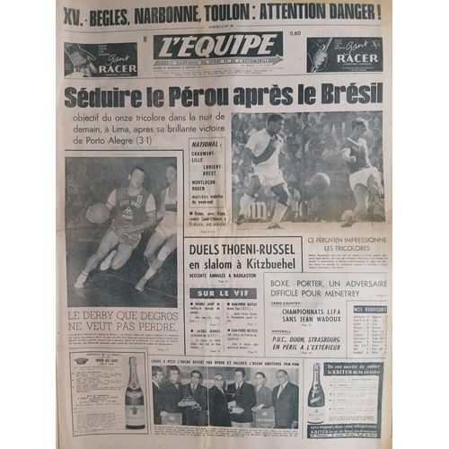 L'Equipe N°7704 Du 24/01/1971 - Séduire Le Pérou Après Le Brésil