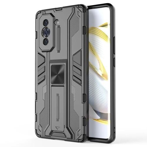 Coque de téléphone antichoc Huawei Nova 10 4G-PC + TPU avec support,Noir Noir