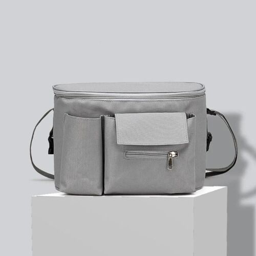 Sac De Poussette Multifonctionnel-Rangement Pour Biberon Et Bouteille D'eau,Gris Clair