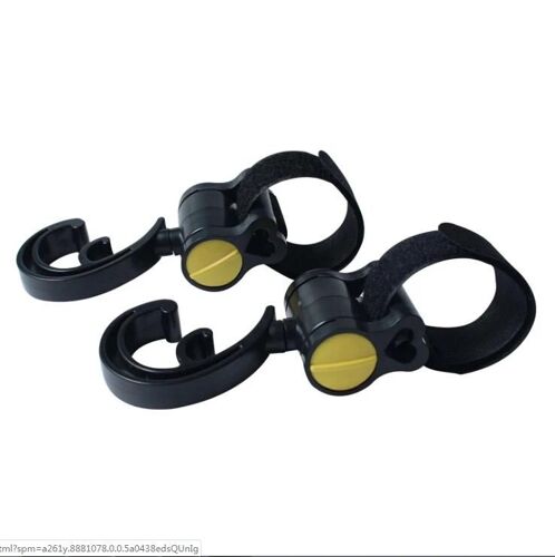 Crochets Pour Poussette-Lot De 2 Accessoires Multifonctionnels Noir Et Jaune Jaune