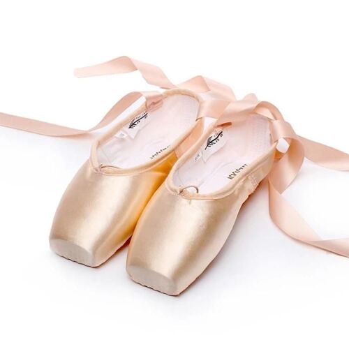 Ballet Pointe Shoes-Chaussures De Danse Plates Professionnelles En Satin,Taille 43,Nude Satin Nude,43