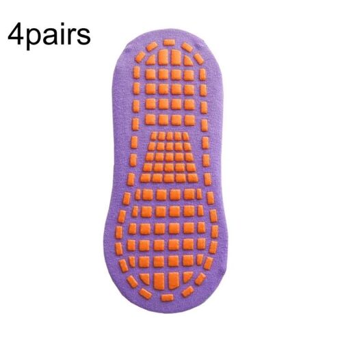 Chaussettes De Trampoline Pour Enfants-Chaussettes De Yoga Antidérapantes En Caoutchouc À Pois,Violet Moyen,1-5 Ans Violet Moyen,1-5 Ans