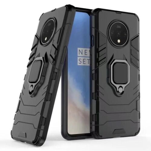 Coque OnePlus 7T-PC antichoc + TPU avec support d'anneau magnétique Noir