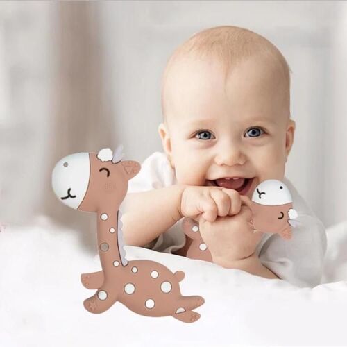 Anneau De Dentition En Silicone Pour Bébé-Tige Molaire De Dessin Animé Fauve,Sans Danger Pour Les Nourrissons Brun