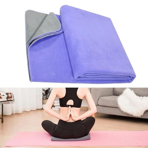 Couverture De Yoga-Couverture Auxiliaire De Méditation 195x145cm,Violet/Gris Clair Violet/Gris Clair