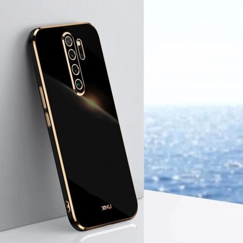 Coque Xiaomi Redmi Note 8 Pro - Placage 6D Bord Or TPU Antichoc Noir Noir