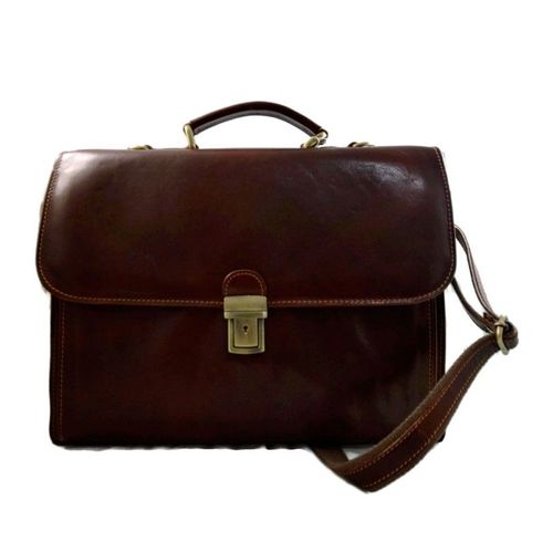 Sac a main cuir bandoulière homme femme messenger sac d'épaule organisateur sac de travail sac cartable marron fonce