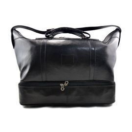 Sac de voyage en cuir homme femme bandoulière en cuir véritable noir
