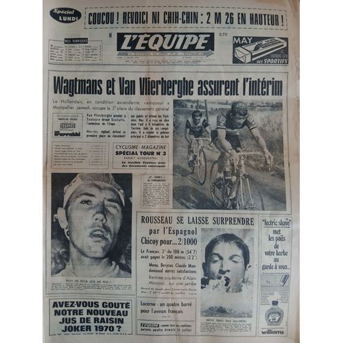 L'Equipe N°7537 Du 13/07/1970 - Wagtmans Et Van Vlierberghe Assurent L'Intérim