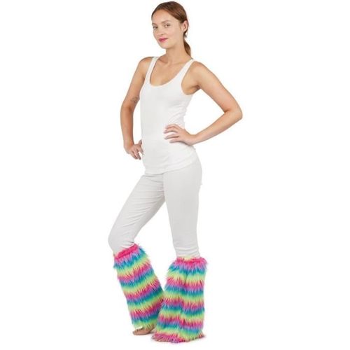 Jambières Disco En Peluche Multicolore 40cm - Ptit Clown - Pour Adulte - Idéales Pour Soirées Festives
