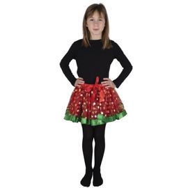 Tutu En Tulle Rouge De Noël Enfant Avec Décoration Pois - Ptit Clown - Ref/22368 - Taille Unique - Thème Pois