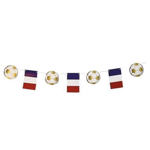 Guirlande fanion - France - 5m - Tricolore bleu, blanc, rouge - Carton et satin polyester - Mixte