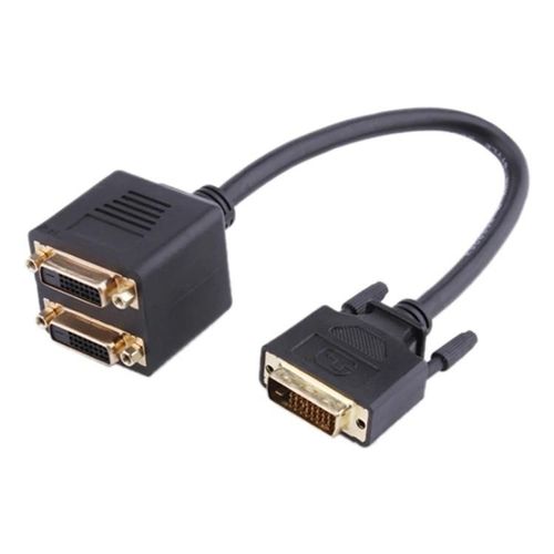 Adaptateur de câble DVI-24+1 mâle vers 2 femelles,longueur 30 cm-