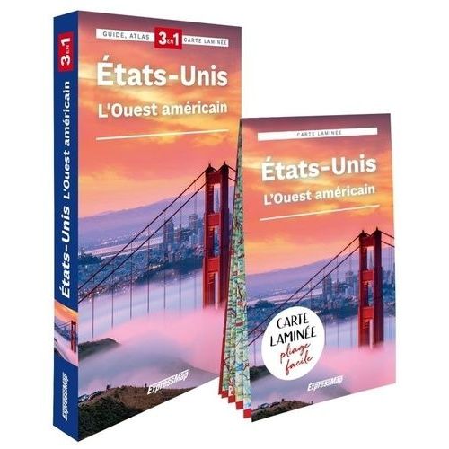 États-Unis - L'ouest Américain - Guide + Atlas + Carte Laminée 1/4 750 000 - Edition 2024