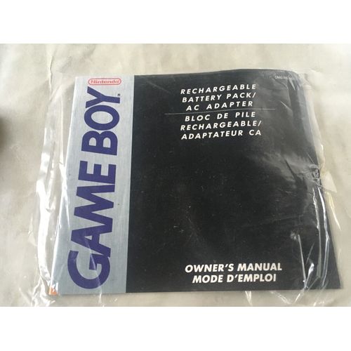Mode d'emploi / Notice : Bloc de pile rechargeable Game Boy (annee 1990) à collectionner