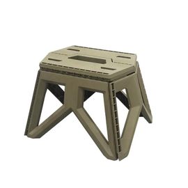 Tabouret Pliant Portable-Plastique Épaissi,Pêche En Plein Air,Vert Armée