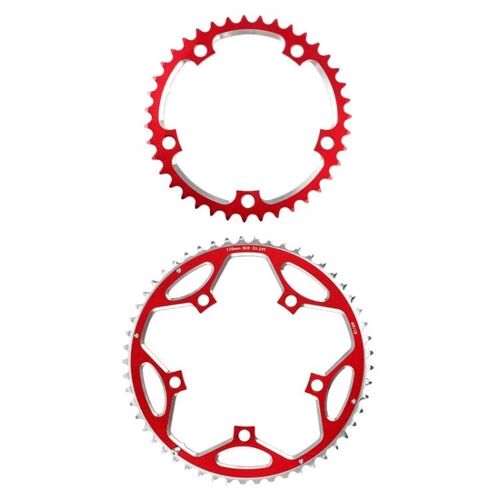 Engrenages De Vélo De Route-Alliage D'aluminium 53t-39t En 2 Pièces,Rouge | Vélo De L'ouest Rouge