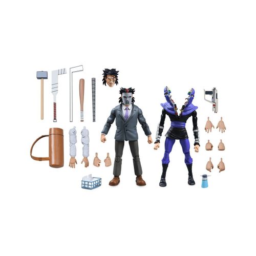 Les Tortues Ninja (Cartoon) - Pack 2 Figurines Business Suit Casey Jones & Split Foot Soldier 18 Cm