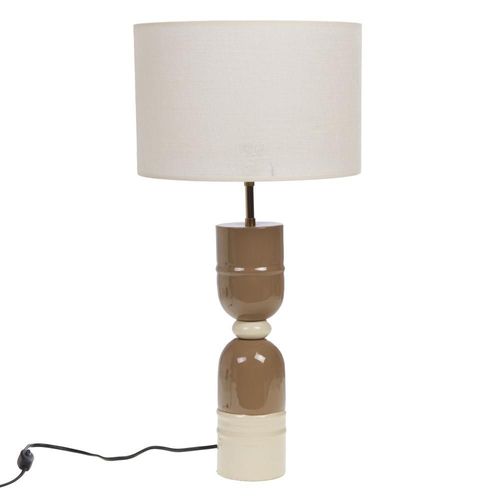 Lampe Miles Taupe Avec Abat-Jour En Jute