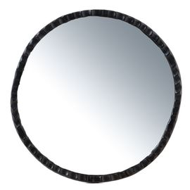 Miroir rond aluminium noir