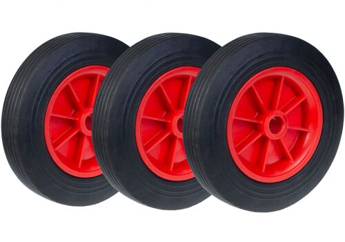 250mm 10" Inch Rubber Wheel Power Washer Generator 1 Inch Bore 250kgs (Set of 3)