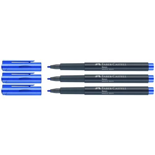 Faber-Castell Lot De 3 Marqueurs Neon Fluo 1,5mm Couleur Electric Storm