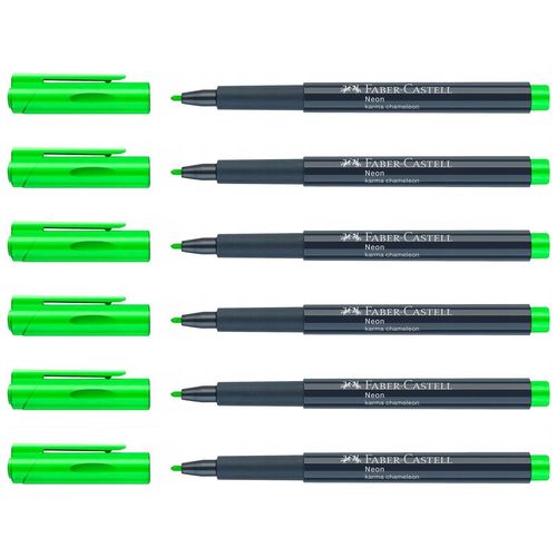 Faber-Castell Lot De 6 Marqueurs Neon Fluo 1,5mm Couleur Vert Karma Chameleon