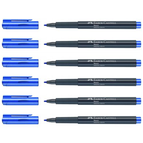 Faber-Castell Lot De 6 Marqueurs Neon Fluo 1,5mm Couleur Electric Storm