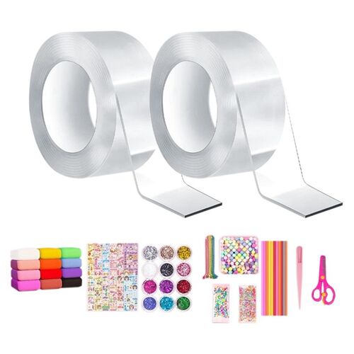 DIY Blow Bubble Nano Tape Double Face Tape Nano Tape Sticky Ball Tape Crafts Tape DéCompression Enfants 2 Roll
