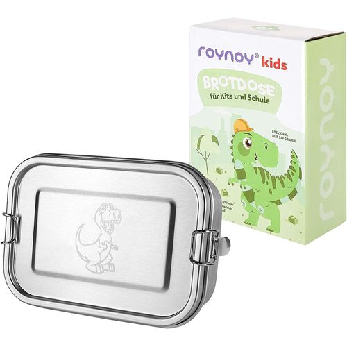 TIANYI-Boîte à déjeuner en acier inoxydable pour enfant - Étanche - Avec cloison de séparation - Boîte à bento T-Rex - Boîte à petit-déjeuner - Pour l'école maternelle